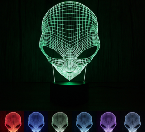 shopify גאדג'טים מגניבים  3D Alien Lamp Special Unique Lamp Shape LED Table Lamp with USB Power Illusion