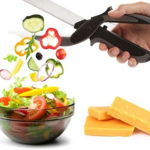 Stainless Steel Cutter Scissors Food Vegetable Slicer Shear Cutting for Kitchen