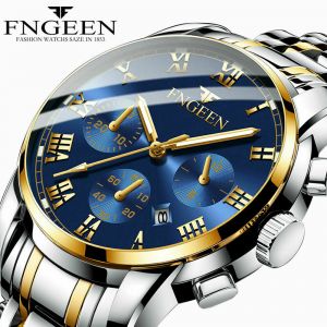 shopify accessories Stainless Steel Luxury Men Fashion Military Army Analog Sport Quartz Wrist Watch
