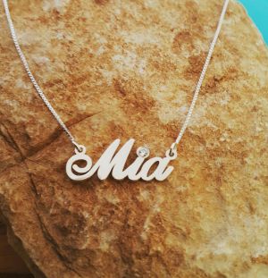 Order any name! Name necklace, silver name neckless, Birthstone Best quality 