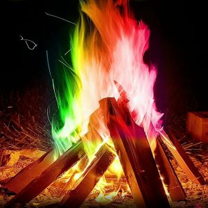 Mystical Fire Magic Tricks Coloured Flames Bonfire Sachets Fireplace Color Toy